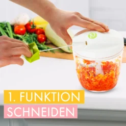 RIGUTTO® Premium Zwiebelschneider Mit Seilzug [Mehr Als 7 Funktionen] Verbessertes Konzept I Zerkleinerer & Zwiebelhacker Manuell I 900ml… -Herd Gluck Verkäufe 01ae80b1ef5abb669b3040a19d78f341