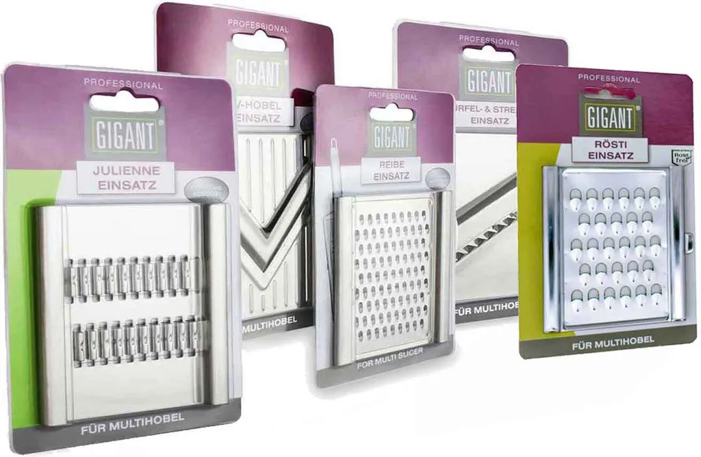 Muxel Gemüse-Hobel (Vierfachhobel) Mega-Set Mit 5 Zusätzlichen Einsätzen In Der Praktischen Multi-Box, Lila 5 Muxel Gemüse-Hobel (Vierfachhobel) Mega-Set Mit 5 Zusätzlichen Einsätzen In Der Praktischen Multi-Box, Lila – Bild 5