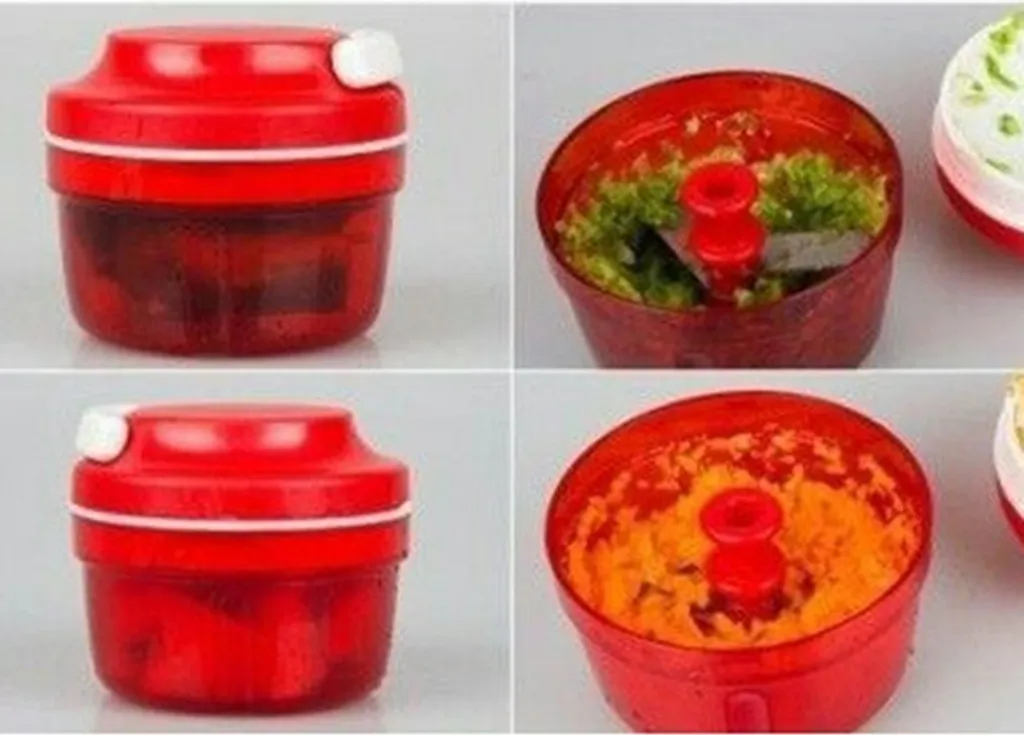 Zerkleinerer Gemüseschneider Universal Obst Fleisch Zwiebelschneider Zwiebeln Manuelle Gemüseschneider Rot 4 Zerkleinerer Gemüseschneider Universal Obst Fleisch Zwiebelschneider Zwiebeln Manuelle Gemüseschneider Rot – Bild 4