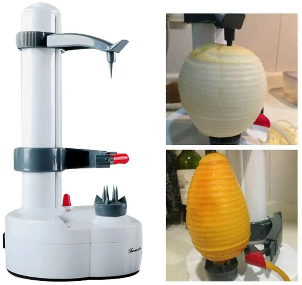 Topchances Elektrischer Kartoffelschäler Apfelschäler Gemüseschäler Obstschäler Elektro Schäler Für Obst & Gemüse, Edelstahl-Klinge (Weiß) 4 Topchances Elektrischer Kartoffelschäler Apfelschäler Gemüseschäler Obstschäler Elektro Schäler Für Obst & Gemüse, Edelstahl-Klinge (Weiß) – Bild 4