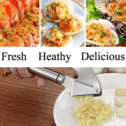 Kitchen Premium Knoblauchpresse - Handlich & Leicht Zu Reinigen - Pressen Sie Knoblauch & Ingwer Mühelos (Kein Schälen Nötig) - Extra Stark & Strapazierfähig -Herd Gluck Verkäufe 222651f829663ac8747e3957823b5638