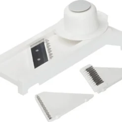 GSD 30 000 Universal-Gemüsehobel Aus Kunststoff, Mit 3 Einsätzen Aus Edelstahl, Silber