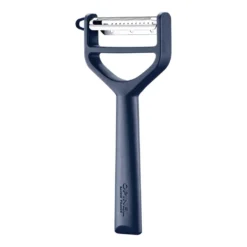 Opinel Sparschäler T-DUO Blau, Rostfreier Edelstahl, Griff Aus Blauem Polymer-Kunststoff