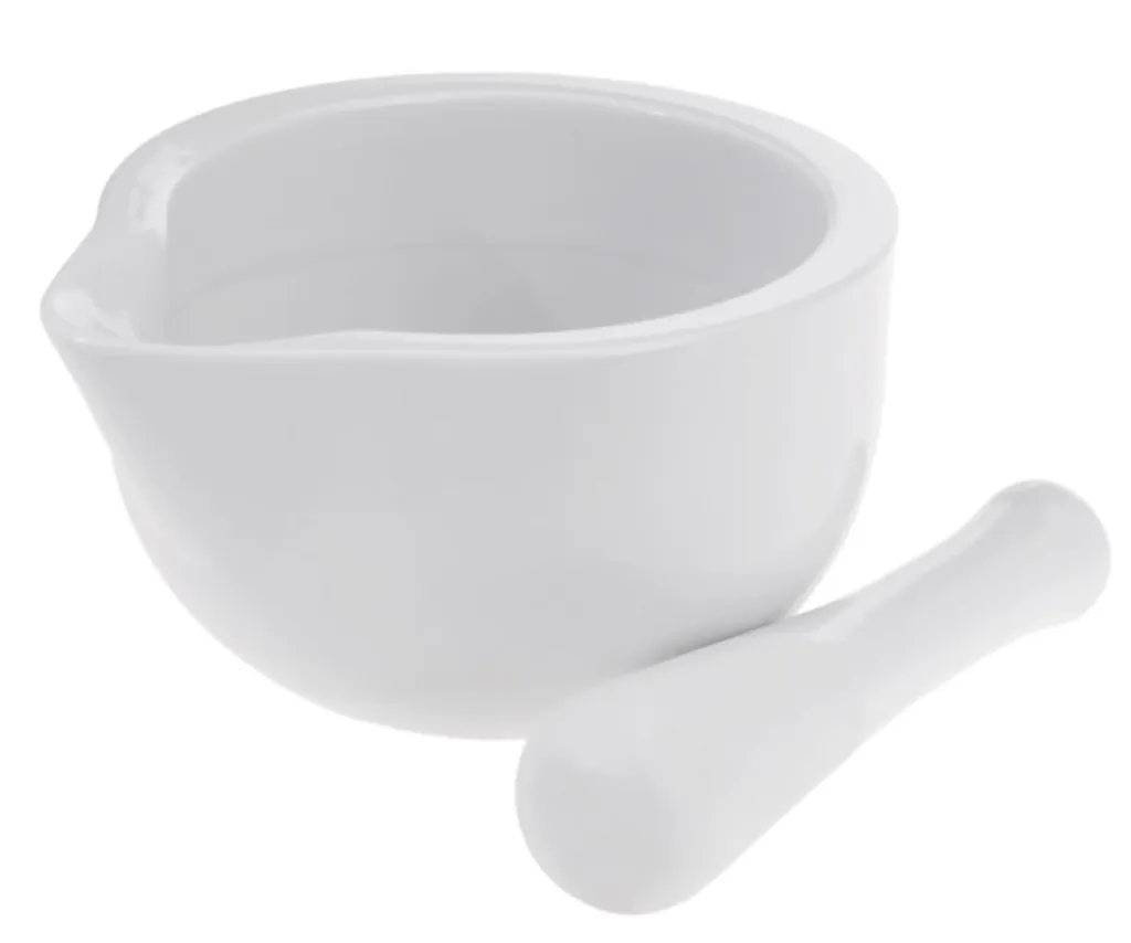 LS-LebenStil Keramik Mörser Stößel Set Weiß Ø 12cm Kleiner Gewürzmörser Zerkleinerer 2 LS-LebenStil Keramik Mörser Stößel Set Weiß Ø 12cm Kleiner Gewürzmörser Zerkleinerer – Bild 2