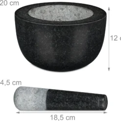 Relaxdays Runder Mörser Mit Stößel Aus Granit -Herd Gluck Verkäufe 2cfd5ae519de56a9514a54408fcfcea5