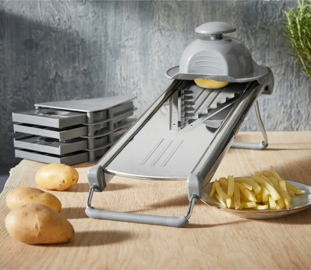Stoneline Edelstahl Gemüsehobel Mit 5 Schneideinsätzen 17 Stoneline Edelstahl Gemüsehobel Mit 5 Schneideinsätzen – Bild 17