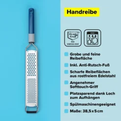 Tasty Handreibe Mit Grober Und Feiner Reibefläche Für Feines Und Grobes Reiben Von Muskatnuss, Zitronenschale Und Parmesan -Herd Gluck Verkäufe 4810ad952c207c5ad785f5d56b30268e