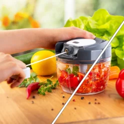 Schlosserei Bayerwald Multizerkleinerer Manuell - Gemüsehobel Edelstahl Mit Seilzug Griff - Zerkleinerer Mit Salatschüssel Mit Deckel - Zwiebelschneider ⌀13,5 Grau -Herd Gluck Verkäufe 4edb678039d66664a108389910ec8ad1