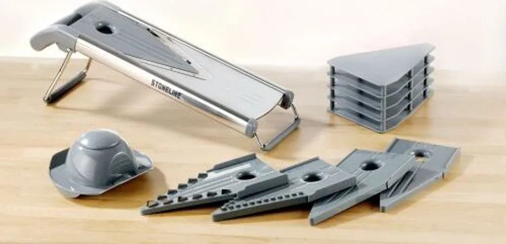 Stoneline Edelstahl Gemüsehobel Mit 5 Schneideinsätzen 20 Stoneline Edelstahl Gemüsehobel Mit 5 Schneideinsätzen – Bild 20