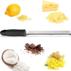 Zester, Hobel Reibe - Käsereibe, Parmesanreibe, Zitronenreibe - Küchenreibe Aus Edelstahl Mit Schutzabdeckung Und Silikon Griff | Schwarz -Herd Gluck Verkäufe 50333c3e81d00c35c7701fc7ddfe08e0 1