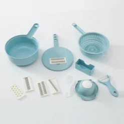 9 In 1 Multifunktionaler Gemüseschneider Gemüsereiben Allesschneider Obsthobel Reibe Zerkleinerer Zwiebelschneider Eierteiler,Blau -Herd Gluck Verkäufe 5777de7973c6b2b6b0375c28556857cc