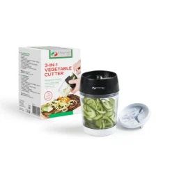 MAGNANI 3-in-1 Gemüseschneider Mit Verschiedenen Aufsätzen, Spiralschneider Für Gemüse Spaghetti Und Zoodles, Gemüse Spiralschneider Mit 200 Ml Behälter