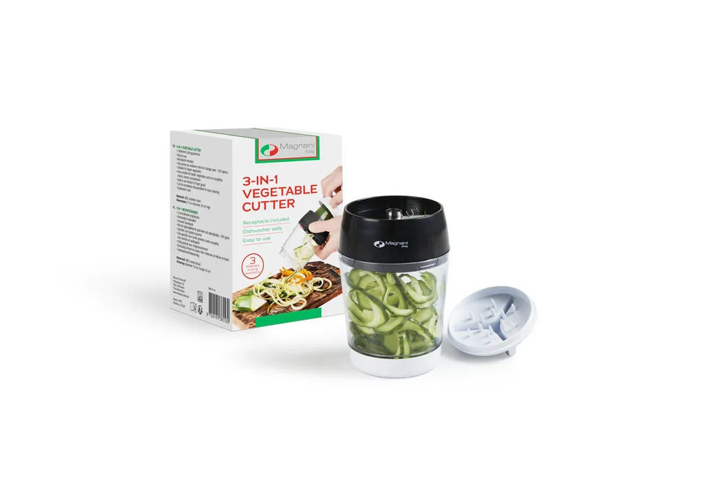 MAGNANI 3-in-1 Gemüseschneider Mit Verschiedenen Aufsätzen, Spiralschneider Für Gemüse Spaghetti Und Zoodles, Gemüse Spiralschneider Mit 200 Ml Behälter 1 MAGNANI 3-in-1 Gemüseschneider Mit Verschiedenen Aufsätzen, Spiralschneider Für Gemüse Spaghetti Und Zoodles, Gemüse Spiralschneider Mit 200 Ml Behälter