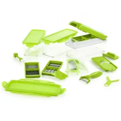 Genius Genus Nicer Dicer Plus (18 Teile) In Kiwi - Obstschneider Zwiebelschneider Pommesschneider; A33884