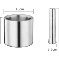 2er Set BAYLI Edelstahl Mörser Mit Stößel & Deckel - Massiver Gewürzmörser Für Die Küche - Bruchfeste Kräutermühle - Gewürzmühle Für Kräuter Und Gewürze - Tabletten Zerkleiner - Tablettenmörser -Herd Gluck Verkäufe 5c8aeafc0da7e395391f0f9738b8d25b 1