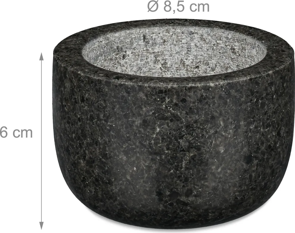 Relaxdays Granit Mörser Mit Stößel Klein 4 Relaxdays Granit Mörser Mit Stößel Klein – Bild 4