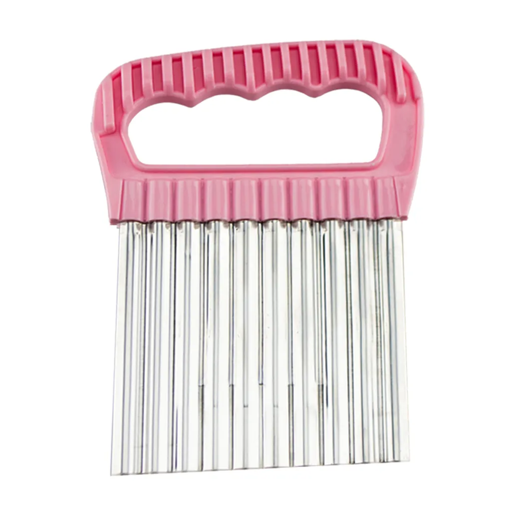 Wellenschneider Chips Chopper Obst Und Gemüseschneider Edelstahl Dekoriermesser, Farbe:Pink 4 Wellenschneider Chips Chopper Obst Und Gemüseschneider Edelstahl Dekoriermesser, Farbe:Pink – Bild 4