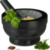 Relaxdays Granit Mörser Mit Stößel 20 Cm