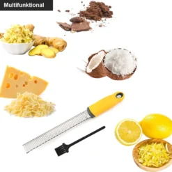 Zitronenreibe Aus Edelstahl | Parmesanreibe [32,5 Cm] | Ingwerreibe | Multifunktionaler Zester Reibe | Muskatnuss Reibe Mit Schutz & Reinigungsbürste | Hobel Reibe Für Schokolade, Käse [Farbe - Gelb] -Herd Gluck Verkäufe 69e5f7e099dd458c3b7316d026020458