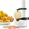 Topchances Elektrischer Kartoffelschäler Apfelschäler Gemüseschäler Obstschäler Elektro Schäler Für Obst & Gemüse, Edelstahl-Klinge （Weiß）