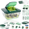 Genius Nicer Dicer Chef Deluxe (34 Teile) Inkl. Glasschüssel-Set Gemüse-& Obst Schneider Allesschneider In Smaragdgrün; A27062
