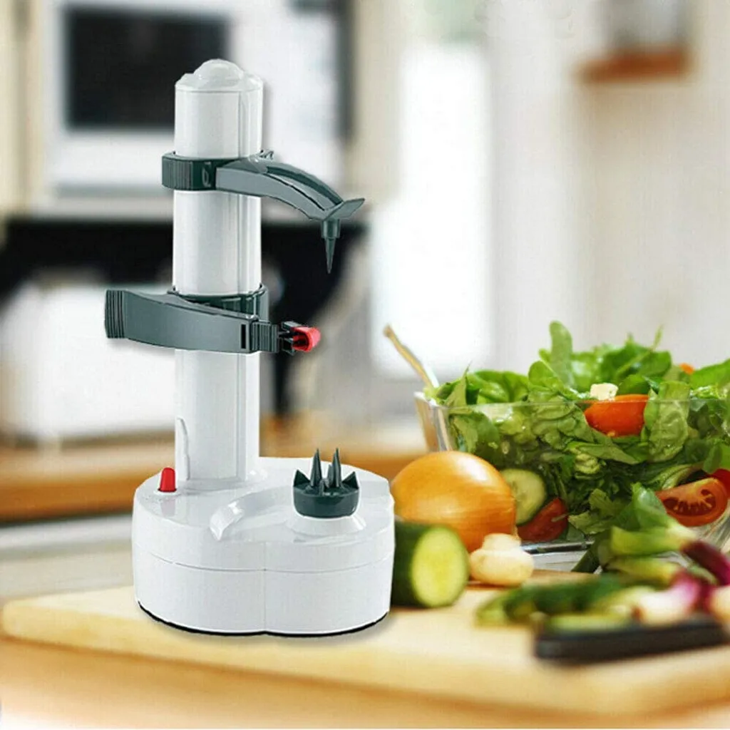 Topchances Elektrischer Kartoffelschäler Apfelschäler Gemüseschäler Obstschäler Elektro Schäler Für Obst & Gemüse, Edelstahl-Klinge (Weiß) 2 Topchances Elektrischer Kartoffelschäler Apfelschäler Gemüseschäler Obstschäler Elektro Schäler Für Obst & Gemüse, Edelstahl-Klinge (Weiß) – Bild 2