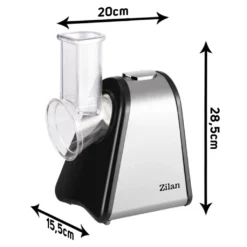 Zilan Elektrische Reibe | Elektrischer Gemüsehobel | Spiralschneider | Gemüseschneider | 200 Watt | 4 Aufsätze | -Herd Gluck Verkäufe 791ac4e8d321d95dcedacadc17bc2029