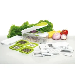 Dicer Express - Multifunktionales Gemüse- Und Obstschneider, 15 Teiliges Set Mit Fingerschutz, Alles-Schneider- Original Aus Der TV Werbung