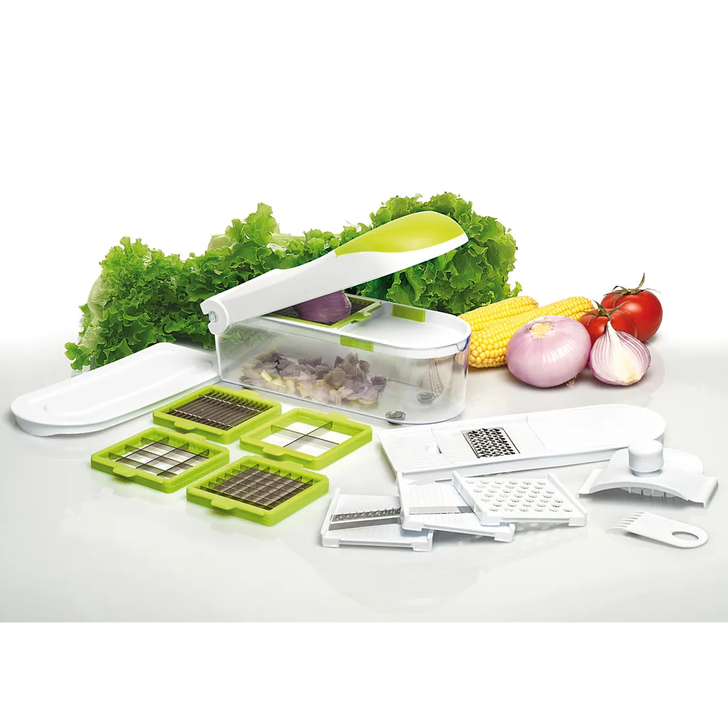 Dicer Express - Multifunktionales Gemüse- Und Obstschneider, 15 Teiliges Set Mit Fingerschutz, Alles-Schneider- Original Aus Der TV Werbung 1 Dicer Express - Multifunktionales Gemüse- Und Obstschneider, 15 Teiliges Set Mit Fingerschutz, Alles-Schneider- Original Aus Der TV Werbung