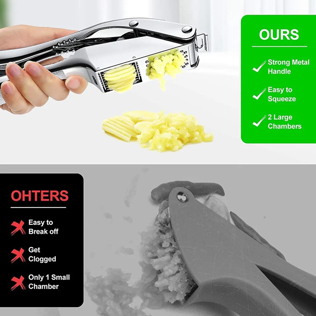 2 In1 Knoblauchpresse Knoblauchhacker Knoblauchschneider Aluminiumlegierung Küchenutensilien 5 2 In1 Knoblauchpresse Knoblauchhacker Knoblauchschneider Aluminiumlegierung Küchenutensilien – Bild 5