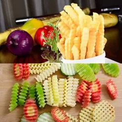 2 Stück Gemüsehobel Pommesschneider,Pommes Wellenschneider Kinder,Kartoffelschneider Edelstahl,Riffelmesser Für Gemüse Obst Salat Schneider,Pommes Wellenmesser, Wellenschnittmesser Baby -Herd Gluck Verkäufe 8b49bdb631f1708d1c24dc379a1ced72