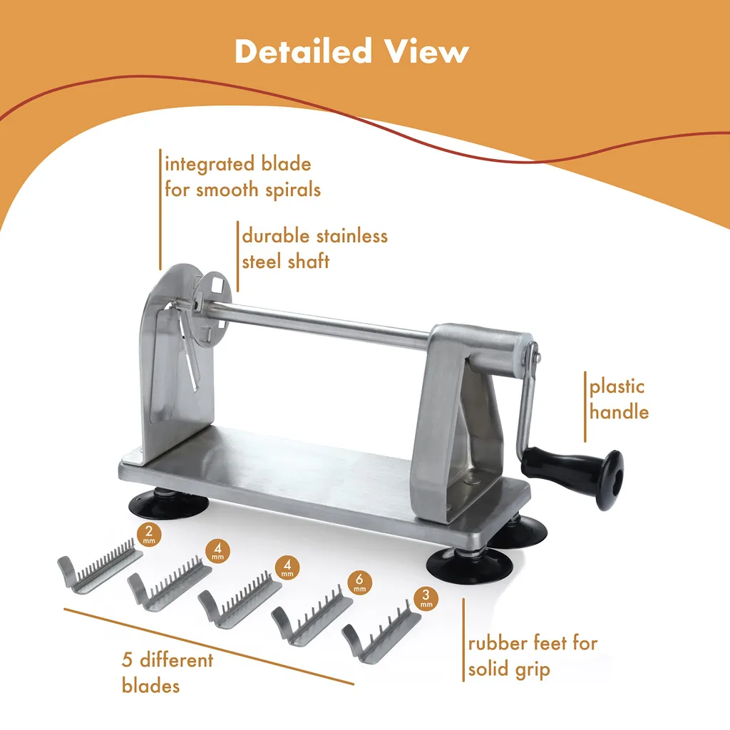 5-Klingen-Edelstahl-Gemüseschneider – Zucchini & Zwiebeln Schneiden 4 5-Klingen-Edelstahl-Gemüseschneider – Zucchini & Zwiebeln Schneiden – Bild 4