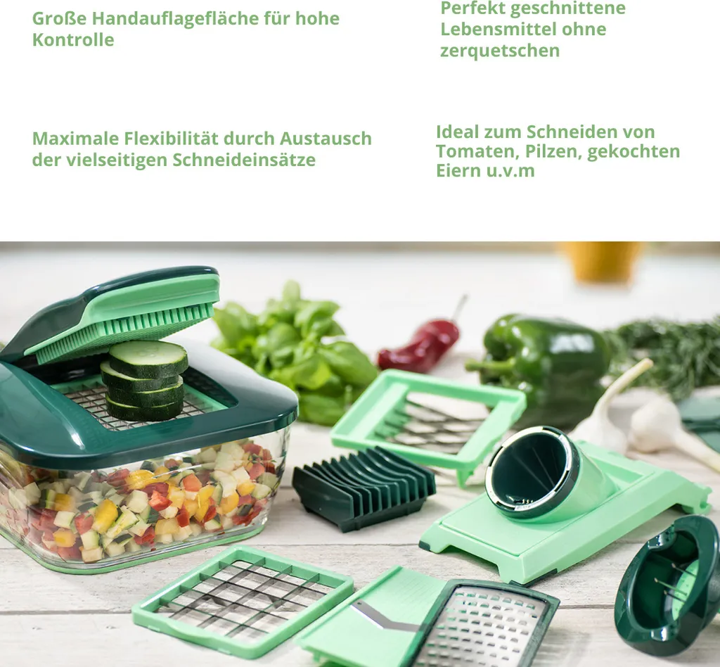 Genius Nicer Dicer Chef (15 Teile) Obst & Gemüseschneider Allesschneider Julietti-Schneider Multi-Schneider; A27060 3 Genius Nicer Dicer Chef (15 Teile) Obst & Gemüseschneider Allesschneider Julietti-Schneider Multi-Schneider; A27060 – Bild 3