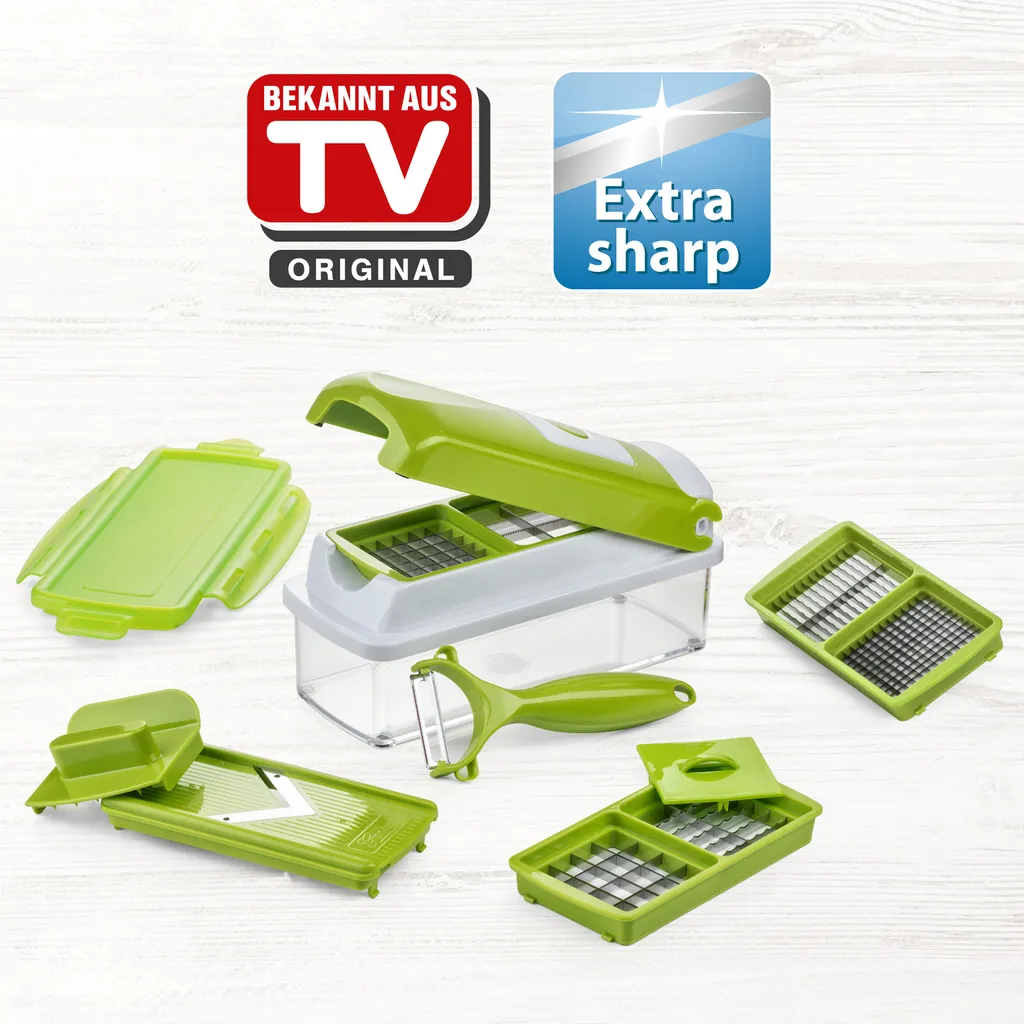 Genius Nicer Dicer Smart (10 Teile) Gemüseschneider Zum Hobeln, Schneiden, Schälen, Würfeln & Schneiden; A33934 2 Genius Nicer Dicer Smart (10 Teile) Gemüseschneider Zum Hobeln, Schneiden, Schälen, Würfeln & Schneiden; A33934 – Bild 2
