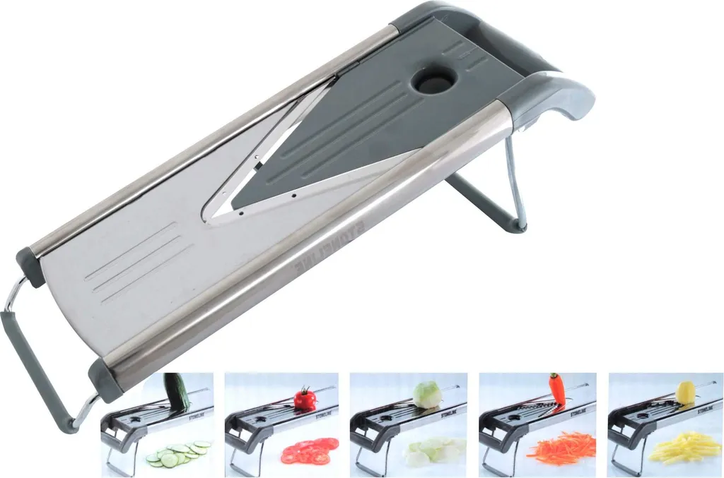 Stoneline Edelstahl Gemüsehobel Mit 5 Schneideinsätzen 6 Stoneline Edelstahl Gemüsehobel Mit 5 Schneideinsätzen – Bild 6
