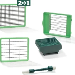 Genius Nicer Dicer Chef Messereinsätze (6 X 6 + 6 X 30 + 12 X 48 Mm Inkl. Tomateneinsatz 6mm) Mit Reinigungsbürste In Gr