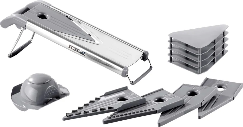 Stoneline Edelstahl Gemüsehobel Mit 5 Schneideinsätzen 15 Stoneline Edelstahl Gemüsehobel Mit 5 Schneideinsätzen – Bild 15