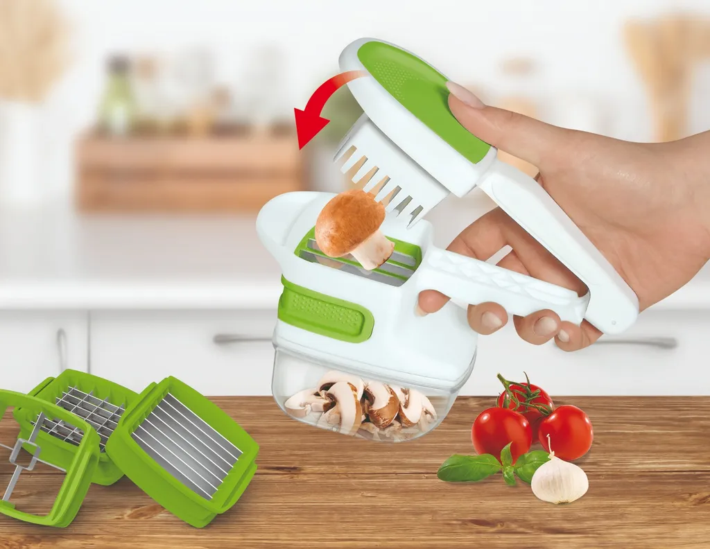 Gemüseschneider Multischneider Küchenreibe 4 Schneideinsätze Allesschneider 5in1 10 Gemüseschneider Multischneider Küchenreibe 4 Schneideinsätze Allesschneider 5in1 – Bild 10