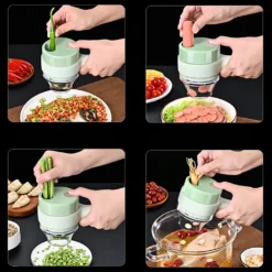 4 In 1 Handheld Elektrischer Gemüseschneider, BPA-frei Mini Knoblauchpressen Allesschneider Und Zerkleinerer Für Die Küche -Herd Gluck Verkäufe a9820aa8f648da8ae4f981be5725a95c