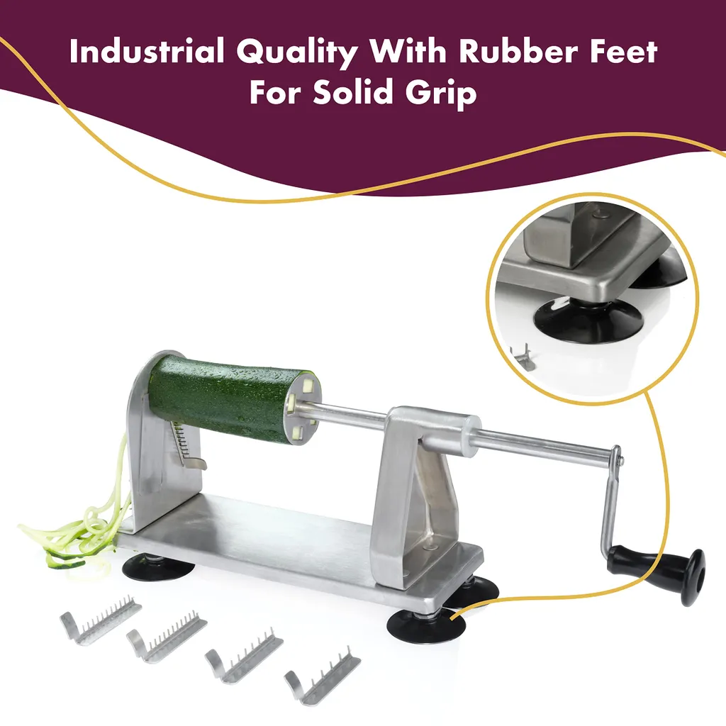 5-Klingen-Edelstahl-Gemüseschneider – Zucchini & Zwiebeln Schneiden 2 5-Klingen-Edelstahl-Gemüseschneider – Zucchini & Zwiebeln Schneiden – Bild 2