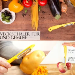 Sparschäler 4er Set Schäler Obst Gemüse Mit Rostfreier Scharfer Pendelklinge Universalschäler Für Rechts Und Linkshänder Allzweckschäler Zum Schälen Von Obst Gemüse Spülmaschinen Geeignet Gelb -Herd Gluck Verkäufe b59578c9ed247963d4e4b6fc8c326fc9 1