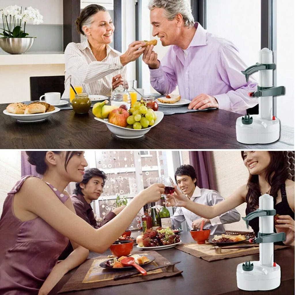 Topchances Elektrischer Kartoffelschäler Apfelschäler Gemüseschäler Obstschäler Elektro Schäler Für Obst & Gemüse, Edelstahl-Klinge (Weiß) 8 Topchances Elektrischer Kartoffelschäler Apfelschäler Gemüseschäler Obstschäler Elektro Schäler Für Obst & Gemüse, Edelstahl-Klinge (Weiß) – Bild 8