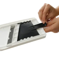 Fackelmann Dick-/Dünnschneider Mit Restehalter, Gemüseschneider Mit Zweiseitiger Edelstahl-Klinge, Hochwertiger Gemüsehobel (Farbe: Weiß/Schwarz), Menge: 1 Stück -Herd Gluck Verkäufe bff63276172aaeae68243dcdf563a998