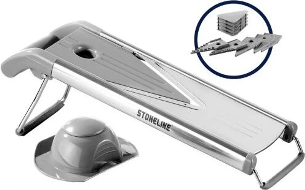 Stoneline Edelstahl Gemüsehobel Mit 5 Schneideinsätzen 18 Stoneline Edelstahl Gemüsehobel Mit 5 Schneideinsätzen – Bild 18