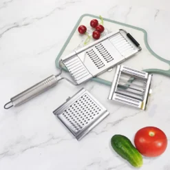 Gemüsehobel Multi-Karton-Packung Mit 3 Zusätzlichen Klingen Und Gemüseschäler -Herd Gluck Verkäufe c8faf2e76ae0272e4c044551dbb61197 2