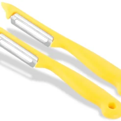 Sparschäler 2er Set Schäler Obst Gemüse Mit Rostfreier Scharfer Pendelklinge Universalschäler Für Rechts Und Linkshänder Allzweckschäler Zum Schälen Von Obst Gemüse Spülmaschinen Geeignet Gelb
