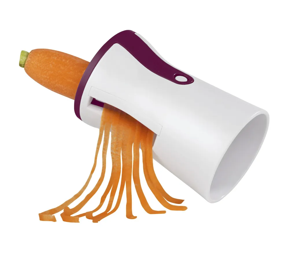 GourmetmaxxJulienne Und Spiralschneider Mit Reinigungsbürste, Brombeere/weiß 1 GourmetmaxxJulienne Und Spiralschneider Mit Reinigungsbürste, Brombeere/weiß