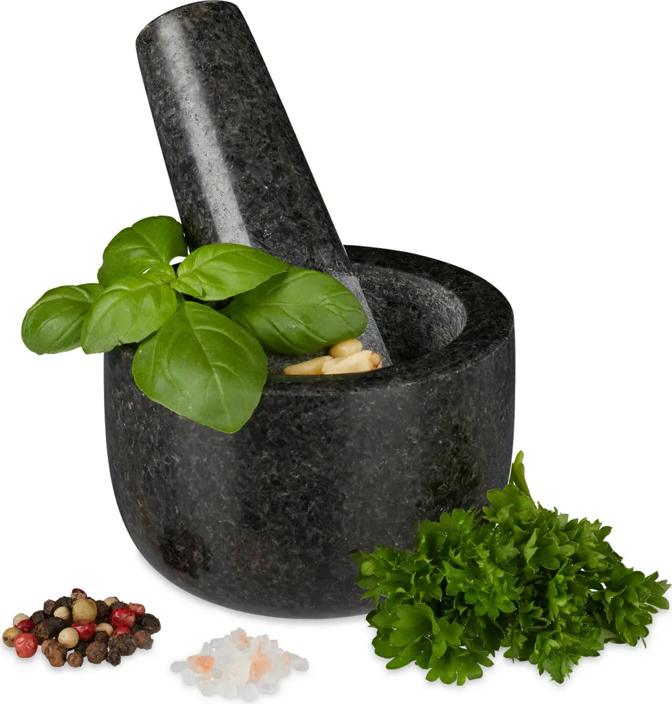 Relaxdays Granit Mörser Mit Stößel Klein 1 Relaxdays Granit Mörser Mit Stößel Klein