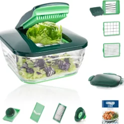 Genius Nicer Dicer Chef (15 Teile) Obst & Gemüseschneider Allesschneider Julietti-Schneider Multi-Schneider; A27060