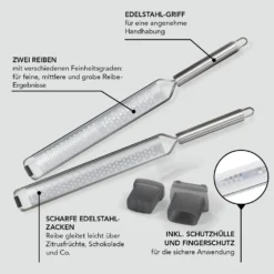 Zester Reibe Hobel Edelstahl Käse Zitrone Muskat Schokolade Knoblauch 2er Set -Herd Gluck Verkäufe eeec7f4c0a77a481fd5f70ff25d83747